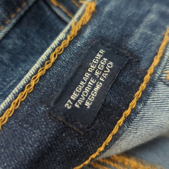 GAP Blue Skinny Jeans Mid-Rise Tapered Super Stretch - Size 27 Great Condition - Picture 4 of 5